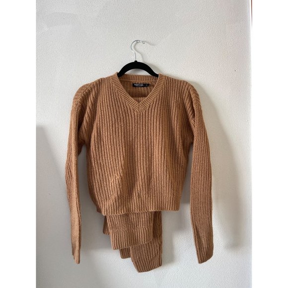 Nasty Gal Camel Color Knit Sweater Set Size Small - Picture 3 of 9